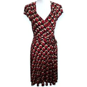 Candie's Red and Black Geometric Midi Dress SZ.L EUC.